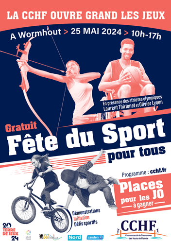 Affiche fête du sport - 25 mai Wormhout.png